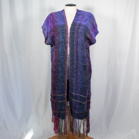 Vintage Jackets & Blazers - Vintage Boho Fringe Moon Vest Tunic